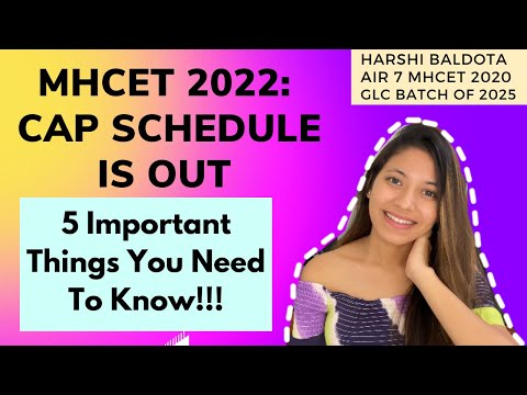 MHCET 2022: CAP SCHEDULE IS OUT| 5 Important Things to Know| Must Watch Before Filling The Form