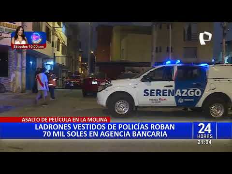 La Molina: nuevas imágenes de asalto a banco perpetrado por delincuentes vestidos de policías