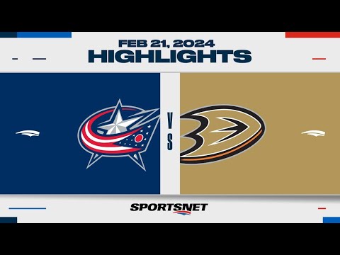 NHL Highlights | Blue Jackets vs. Ducks - February 21, 2024