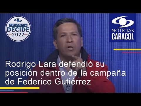 Rodrigo Lara defendió su posición dentro de la campaña de Federico Gutiérrez