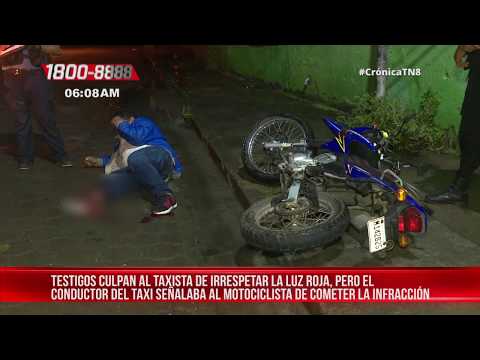 Managua: Motociclista ebrio impacta contra una cuneta y termina lesionado - Nicaragua