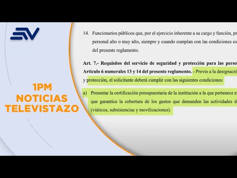 Un acuerdo ministerial norma la protección a funcionarios públicos | Televistazo | Ecuavisa