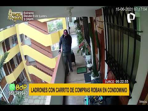 Surco: ladrón ingresa con carro de compras a condominio y roba zapatos