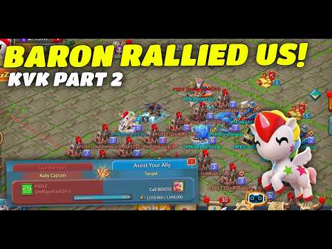 Lords Mobile - Baron Set Rallies vs Our Members! T1/T3 Frontline Solos & Huge KvK Action