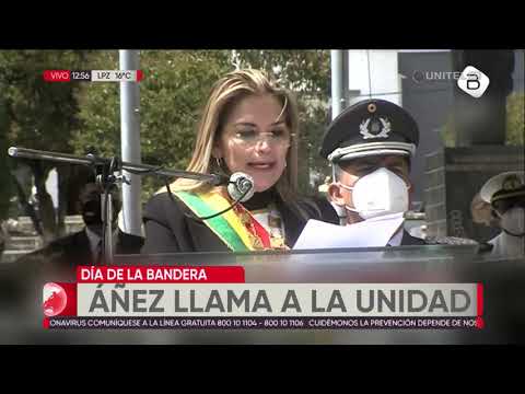 Presidenta Jeanine Áñez pide unidad en su mensaje por el Día de la Bandera