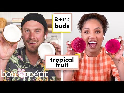 Ayesha Curry & Brad Try 7 Kinds Of Tropical Fruit | Taste Buds | Bon Appétit