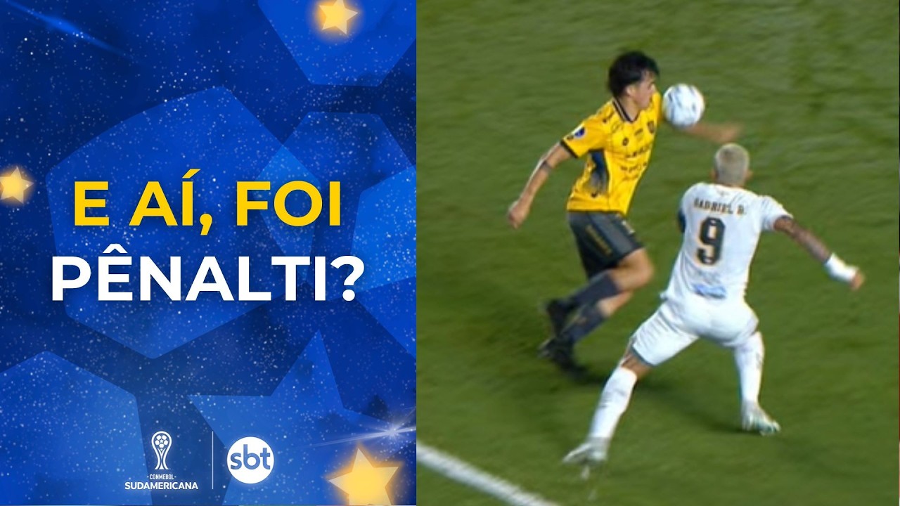 FOI PÊNALTI? Árbitro vai ao VAR, mas não marca pênalti para o Santos