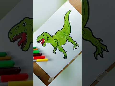 Dinosaur Drawing and Coloring || Dinosaur Drawing 🦕 😍  #drawing #coloring #shorts #dinosaur