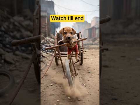 poor puppy showing joker fun for new rikshaw.#puppy#motivation#animation