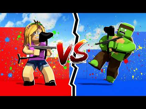 BROTHER vs SISTER PAINTBALL - Roblox