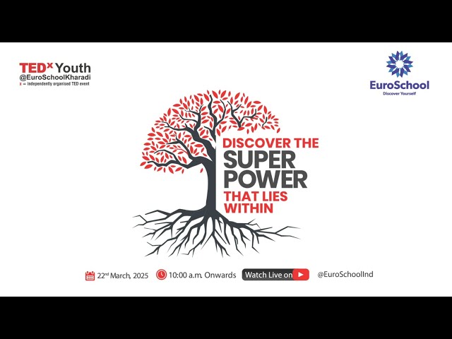 Join us for TEDxYouth@EuroSchoolKharadi, where young minds take the stage to share groundbreaking ideas, inspiring stories, and transformative perspectives. This year’s theme, "Discover The Superpower That Lies Within," invites speakers to explore personal strengths, resilience, and innovation in shaping a better future.

📅 Streaming LIVE on 22nd March – Don’t miss this extraordinary event featuring thought-provoking talks, insightful discussions, and a celebration of youth empowerment.

Subscribe and set a reminder to unlock the potential within! 

#TEDxYouth #EuroSchoolKharadi #DiscoverYourSuperpower