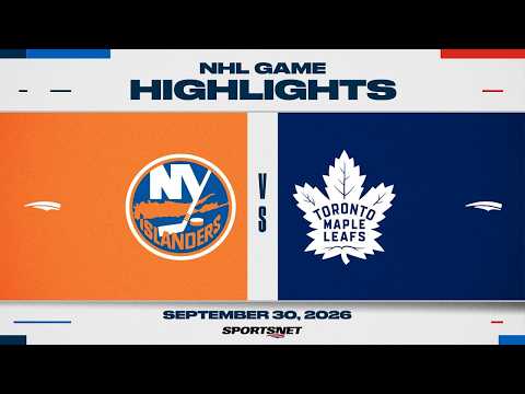 NHL 하이라이트 | 아일랜더스 대 메이플 리프스 - 2026년 10월 1일