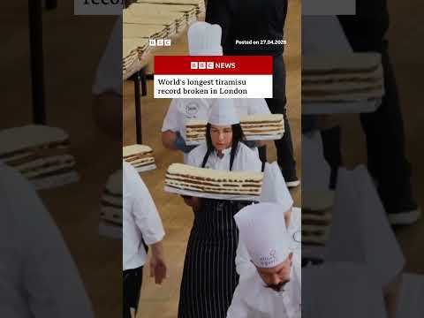 World's longest tiramisu record broken in London. #London #Shorts #BBCNews