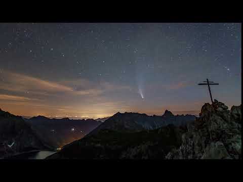 Comet Neowise above Montafon, seen from Kirchlispitze, Rätikon