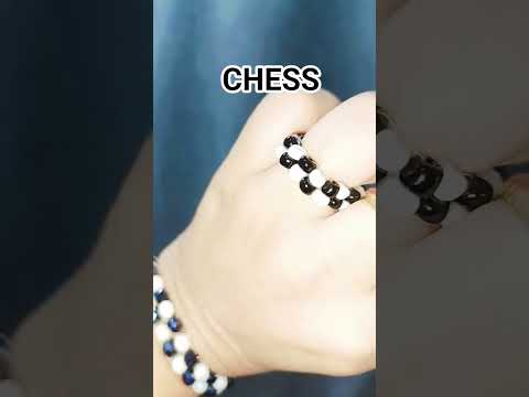 Chess Inspired Jewelry Set♟️| Bracelet & Ring DIY | Easy Tutorial for Beginners #shorts #chess #diy