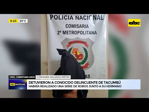 Detuvieron a conocido delincuente de Tacumbú