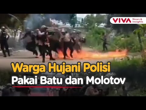 Detik-detik Polisi Terkena Lemparan Bom Molotov Saat Eksekusi Tanah
