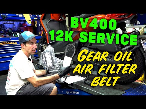 Piaggio BV400 12K Servie PART 1 Gear Oil, Air Filter, Belt