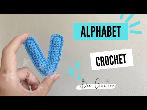 How to Alphabet-V Crochet pattern, step by step : สอนถักตัวอักษร V