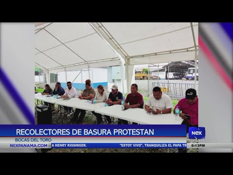 Recolectores de basura realizan protesta en Bocas del toro