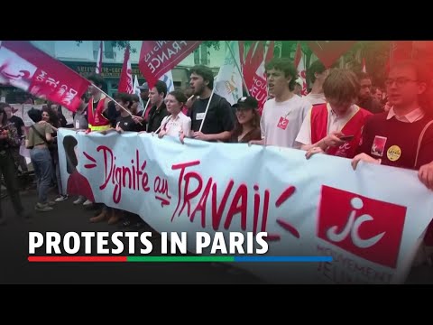 French workers protest on May Day in Paris ahead Olympic games | ABS-CBN News