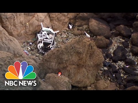 Four survive 250-foot plunge off Californian cliff in Tesla