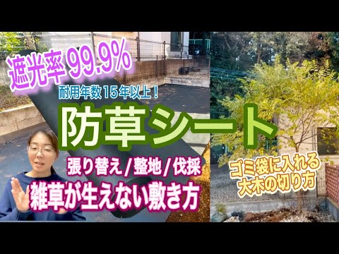 【庭リフォーム】初心者でもできる！雑草を成長させない防草シートの敷き方＆選び方/雑木の切り方と処理方法