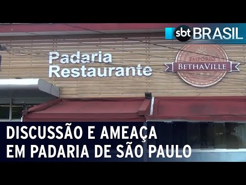 Dono de padaria ameaça cliente após vítima usar notebook no estabelecimento | SBT Brasil (05/02/24)