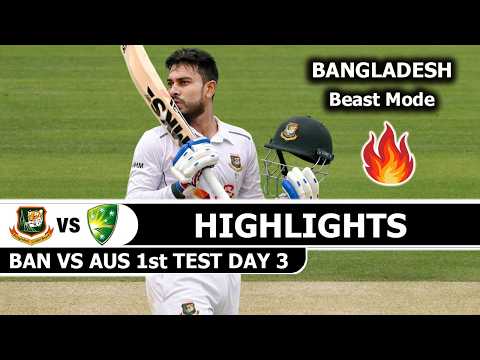BAN vs AUS 1st <strong>Test</strong> <strong>Match</strong> Highlights 2026 Day 3 | Bangladesh vs Australia