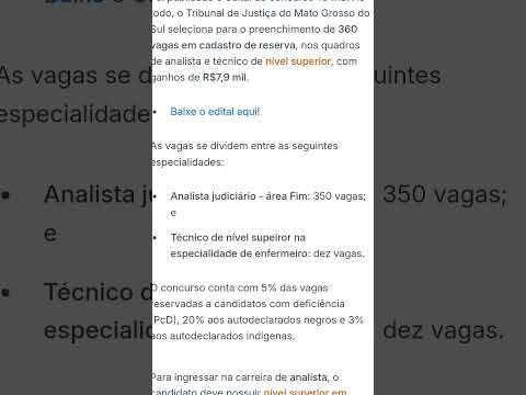 #TJ MS - SAIU EDITAL#