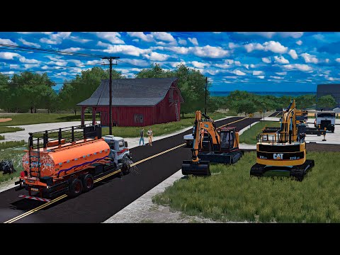 Obras no multiplayer | Instalando uma ponte no interior da cidade | Farming simulator 22