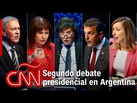 Resumen del 2º debate presidencial en Argentina entre Massa, Milei, Bullrich, Schiaretti y Bregman