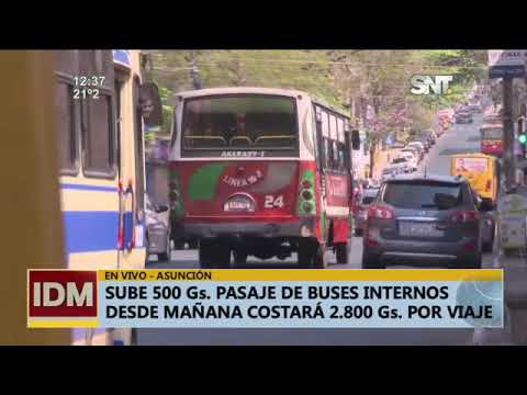 Buses internos de Asunción suben 500gs el pasaje