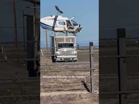 Helicopter Surprise on the Highway 🚁 #Helicopter #HighwaySurprise #PilotWave #planespotting #shorts