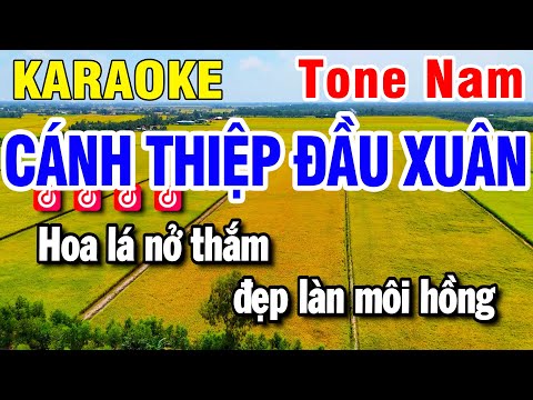 Karaoke Cánh Thiệp Đầu Xuân Nhạc Sống Tone Nam 2026 | Huỳnh Lê