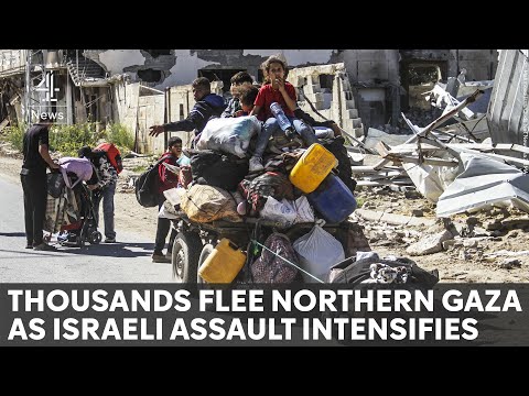 Stepping over dead bodies while escaping Israeli bombs - thousands flee north Gaza