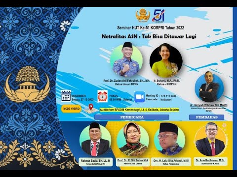 Seminar HUT ke-51 KORPRI "Netralitas ASN: Tak Bisa Ditawar Lagi"