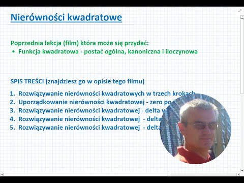Nierówności kwadratowe - rozwiązywanie  - Matematyka Liceum i Technikum