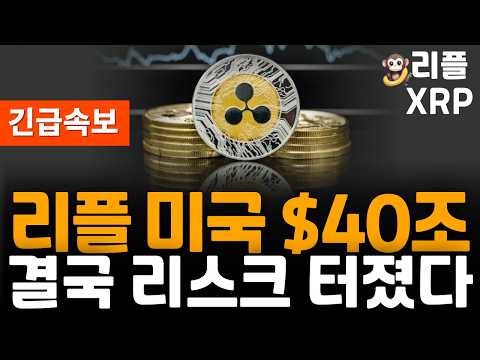 ※긴급속보※ 리플 XRP 미국 40조달러 리스크 난리났네!!!! 리플 대반전!!