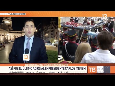 El último adiós al expresidente Carlos Menem: fue sepultado junto a su hijo