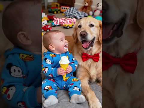 Cute Baby and Golden Retriever Puppy 🐶 | So Adorable! | Early Learning Fun for Kids #cute #baby