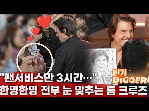 팬서비스만 3시간… 편지 읽고 손가락 약속까지 한 톰 크루즈 <strong>내한</strong> 레드카펫