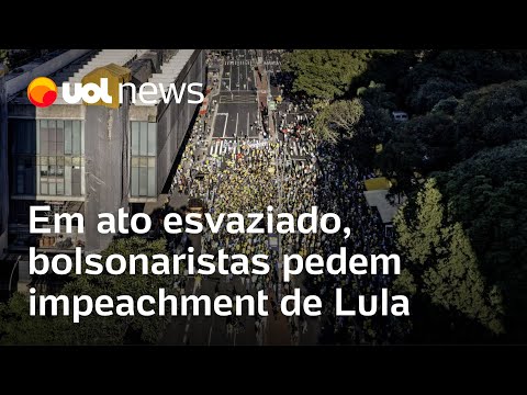 Bolsonaristas pedem impeachment de Lula e Moraes em manifestação esvaziada na Av. Paulista