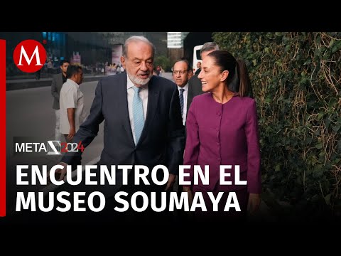 Claudia Sheinbaum y Carlos Slim se encuentran en premiación