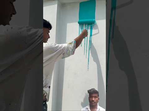 #Wall painting green# collor fast cort #wallpaiting #painting#viral #trending #shortvideo wallart