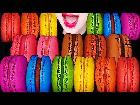 ASMR RAINBOW BIG MACARON <strong>레인보우</strong> 빅 마카롱 먹방 MUKBANG, EATING