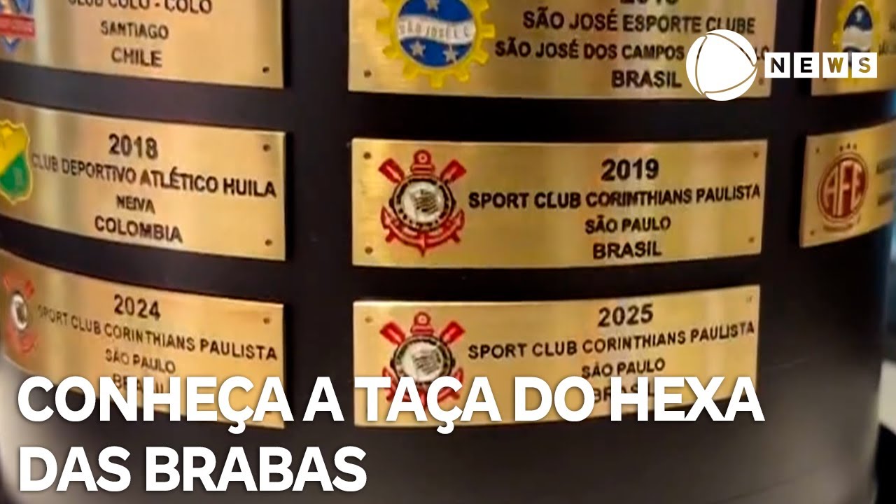 Veja a taça do hexacampeonato da Libertadores Feminina do Corinthians