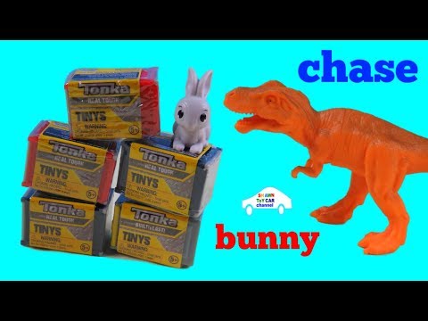 Unpacking Tonka tinys trucks surprise | dinosuar chase bunny | Toy Car
