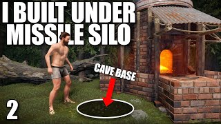 YouTube thumbnail for aloneintokyo's video titled 'I BUILT AN OPEN CORE CAVE BASE UNDER MISSILE SILO | Solo Rust'