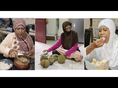 Lagi Musim Durian, Beli Buah Favorit Emak , Mukbang Makan Durian, Masak Kolak Durian Ketan Putih